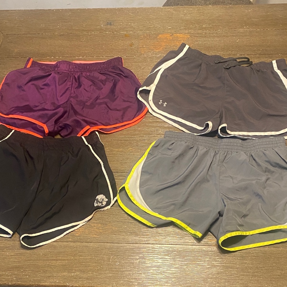 Under Armour Women's Purple, Black, and Gray Athletic Shorts